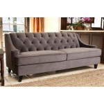 Abbyson Victoria Grey Velvet Tufted Sofa