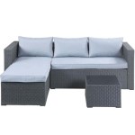 Alexandria Rattan Effect 3 Seater Corner Garden Sofa Set