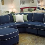 Blue Sofa With White Piping