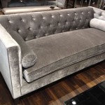 Light Grey Velvet Tufted Sofa