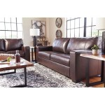 Morelos Brown Italian Leather Queen Sleeper Sofa